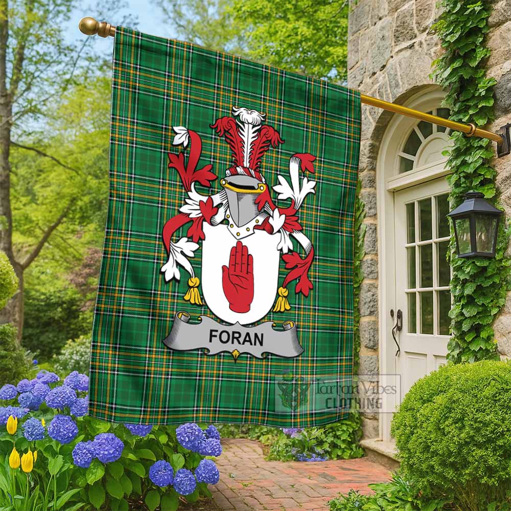 Foran Irish Clan Tartan Flag with Coat of Arms
