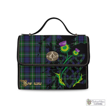 Forbes Tartan Waterproof Canvas Bag with Scotland Map and Thistle Celtic Accents