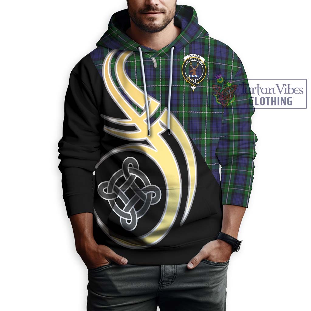 Forbes Tartan Hoodie with Family Crest and Celtic Symbol Style Zip Hoodie - Tartan Vibes Clothing