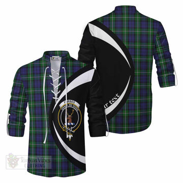 Tartan Vibes Clothing Forbes Tartan Ghillie Kilt Shirt with Family Crest Circle Style
