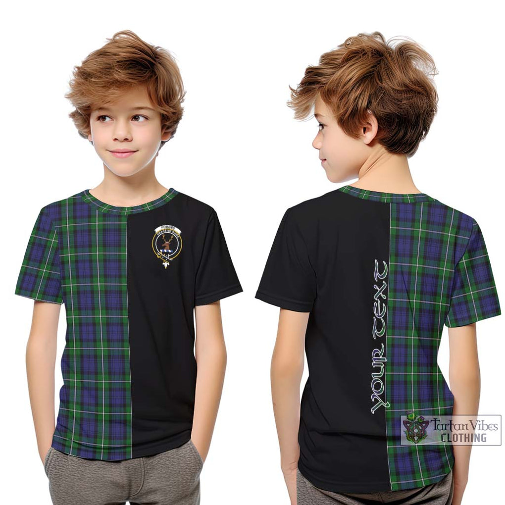 Forbes Tartan Kid T-Shirt with Family Crest and Half Of Me Style Youth XL Size14 - Tartanvibesclothing Shop