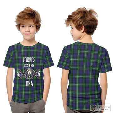 Forbes Tartan Kid T-Shirt with Family Crest DNA In Me Style