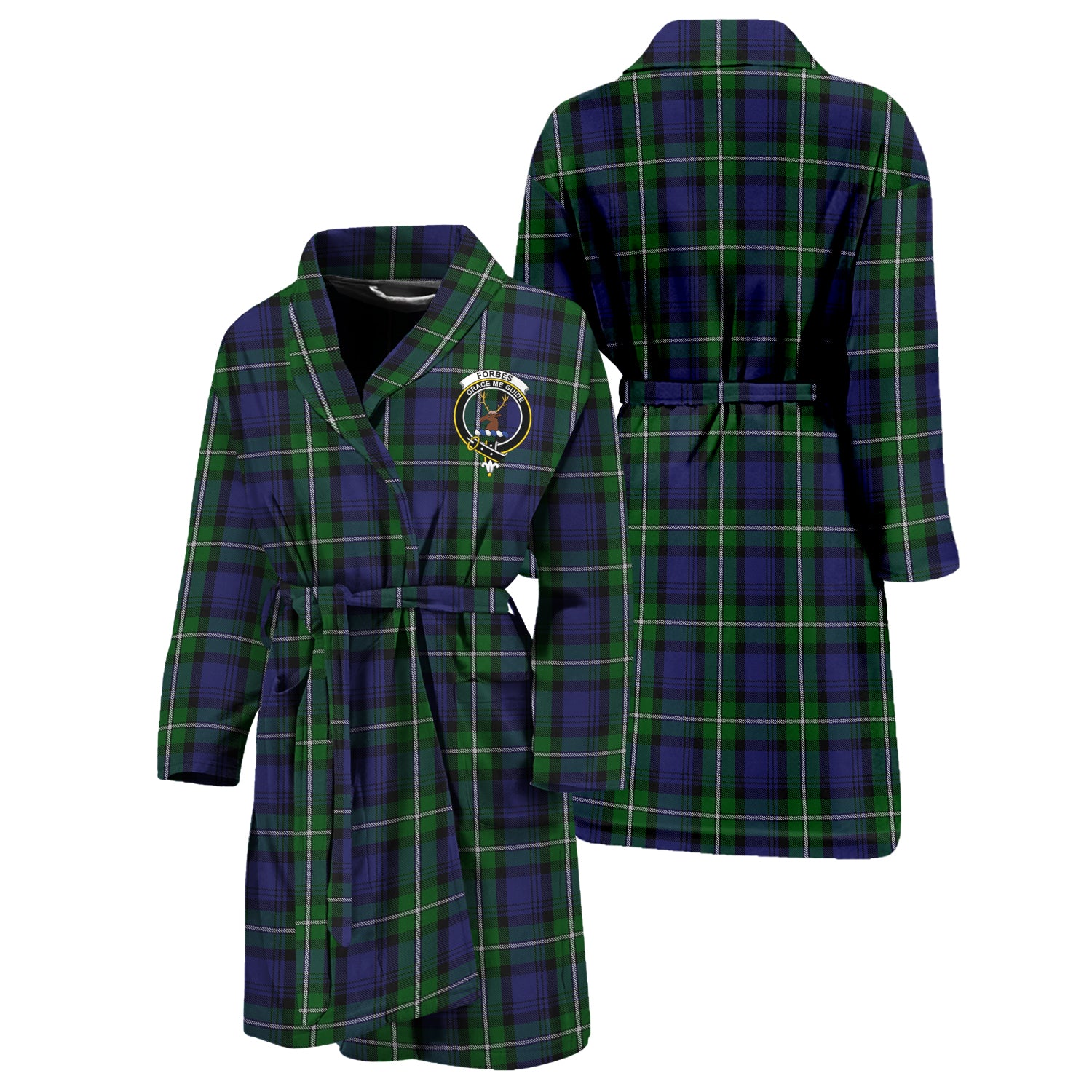 Forbes Tartan Bathrobe with Family Crest Unisex S - Tartan Vibes Clothing