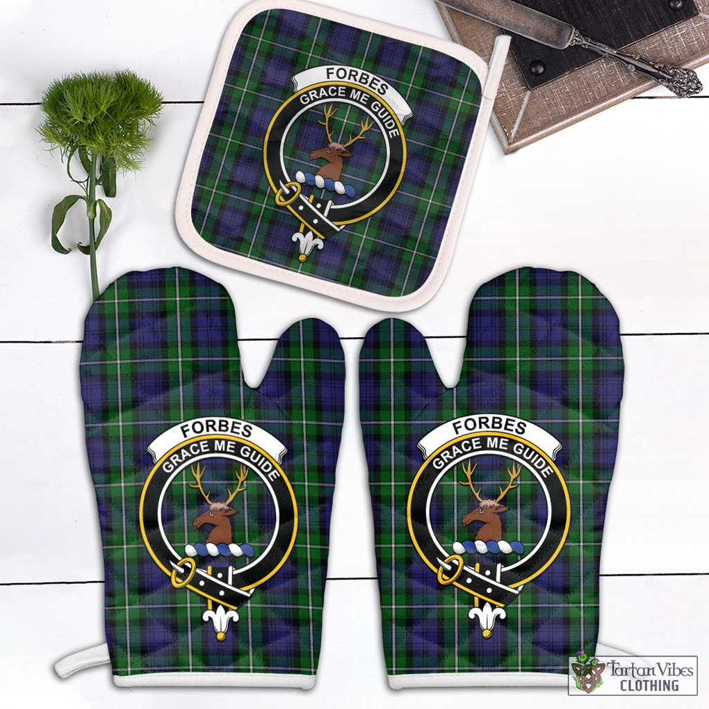 Forbes Tartan Combo Oven Mitt & Pot-Holder with Family Crest Combo 1 Oven Mitt & 1 Pot-Holder White - Tartan Vibes Clothing