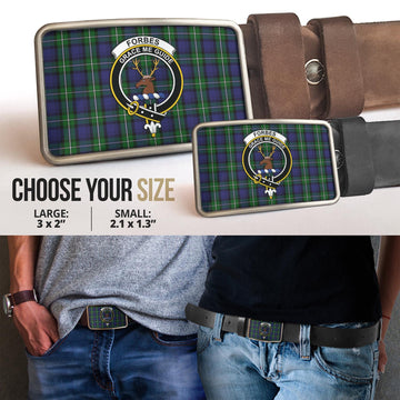 Forbes Tartan Belt Buckles with Family Crest