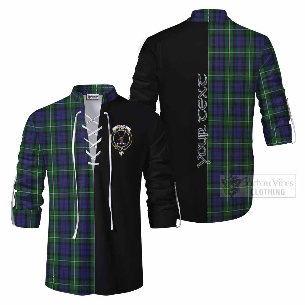 Tartan Vibes Clothing Forbes Tartan Ghillie Kilt Shirt with Family Crest and Half Of Me Style