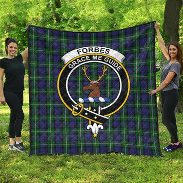 Forbes Tartan Quilt with Family Crest
