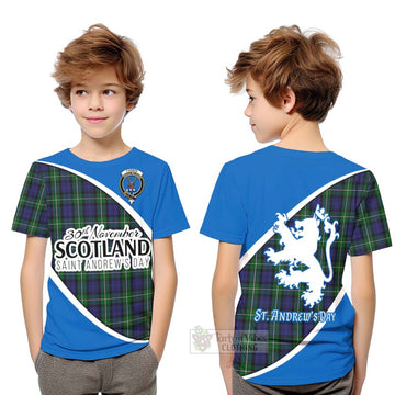 Forbes Family Crest Tartan Kid T-Shirt Celebrate Saint Andrew's Day in Style