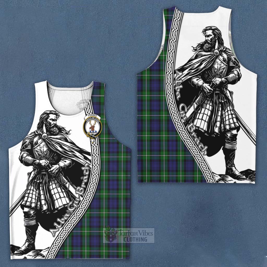 Tartan Vibes Clothing Forbes Tartan Clan Crest Men's Tank Top with Highlander Warrior Celtic Style