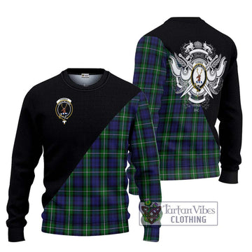 Forbes Tartan Knitted Sweater with Family Crest and Military Logo Style Unisex - Tartanvibesclothing Shop