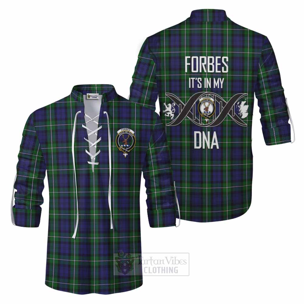 Tartan Vibes Clothing Forbes Tartan Ghillie Kilt Shirt with Family Crest DNA In Me Style