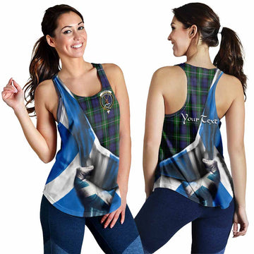 Tartan Vibes Clothing Forbes Tartan Women's Racerback Tanks with Family Crest Scotland Patriotic Style