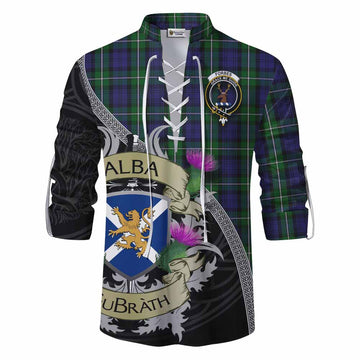 Tartan Vibes Clothing Forbes Tartan Family Crest Ghillie Kilt Shirt Lion Rampant Royal Thistle Shield Celtic Inspired