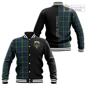 Forbes Tartan Baseball Jacket with Family Crest and Half Of Me Style Unisex - Tartanvibesclothing Shop