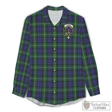 Tartan Vibes Clothing Forbes Tartan Womens Casual Shirt with Family Crest