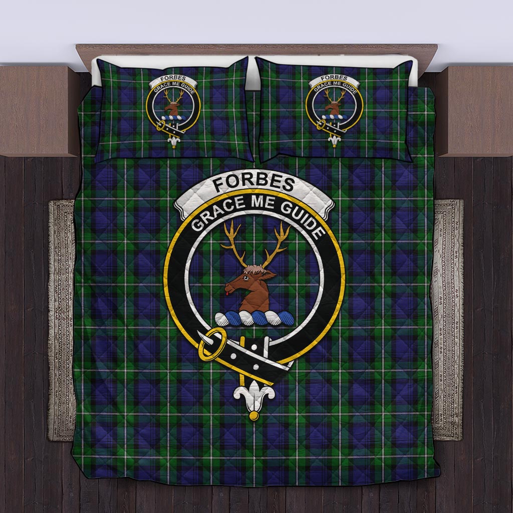 Forbes Tartan Quilt Bed Set with Family Crest Twin - Tartan Vibes Clothing