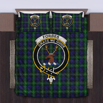 Forbes Tartan Quilt Bed Set with Family Crest