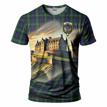 Tartan Vibes Clothing Forbes Tartan Family Crest T-Shirt with Scottish Ancient Castle Stype