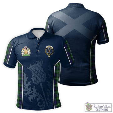 Forbes Tartan Men's Polo Shirt with Family Crest and Scottish Thistle Vibes Sport Style