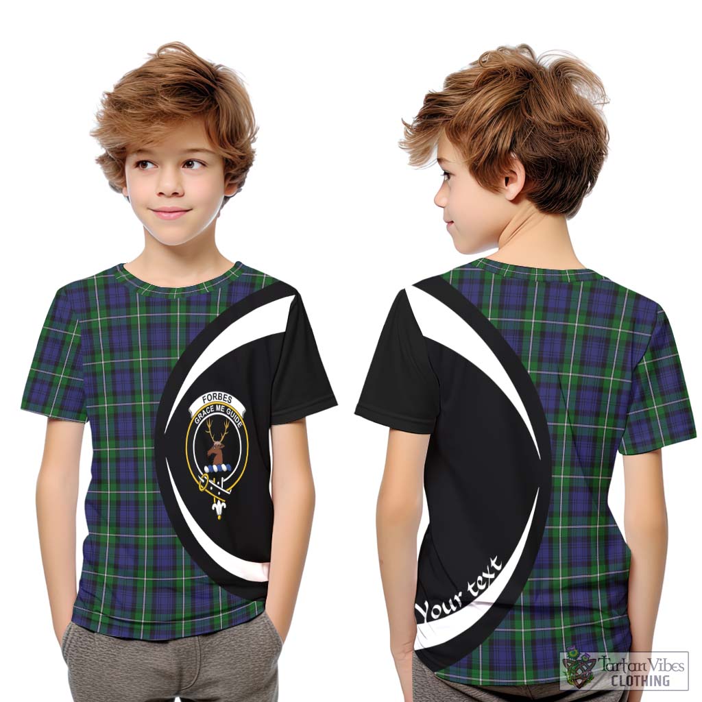 Forbes Tartan Kid T-Shirt with Family Crest Circle Style Youth XL Size14 - Tartan Vibes Clothing