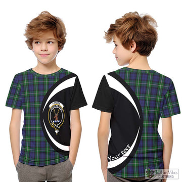 Forbes Tartan Kid T-Shirt with Family Crest Circle Style