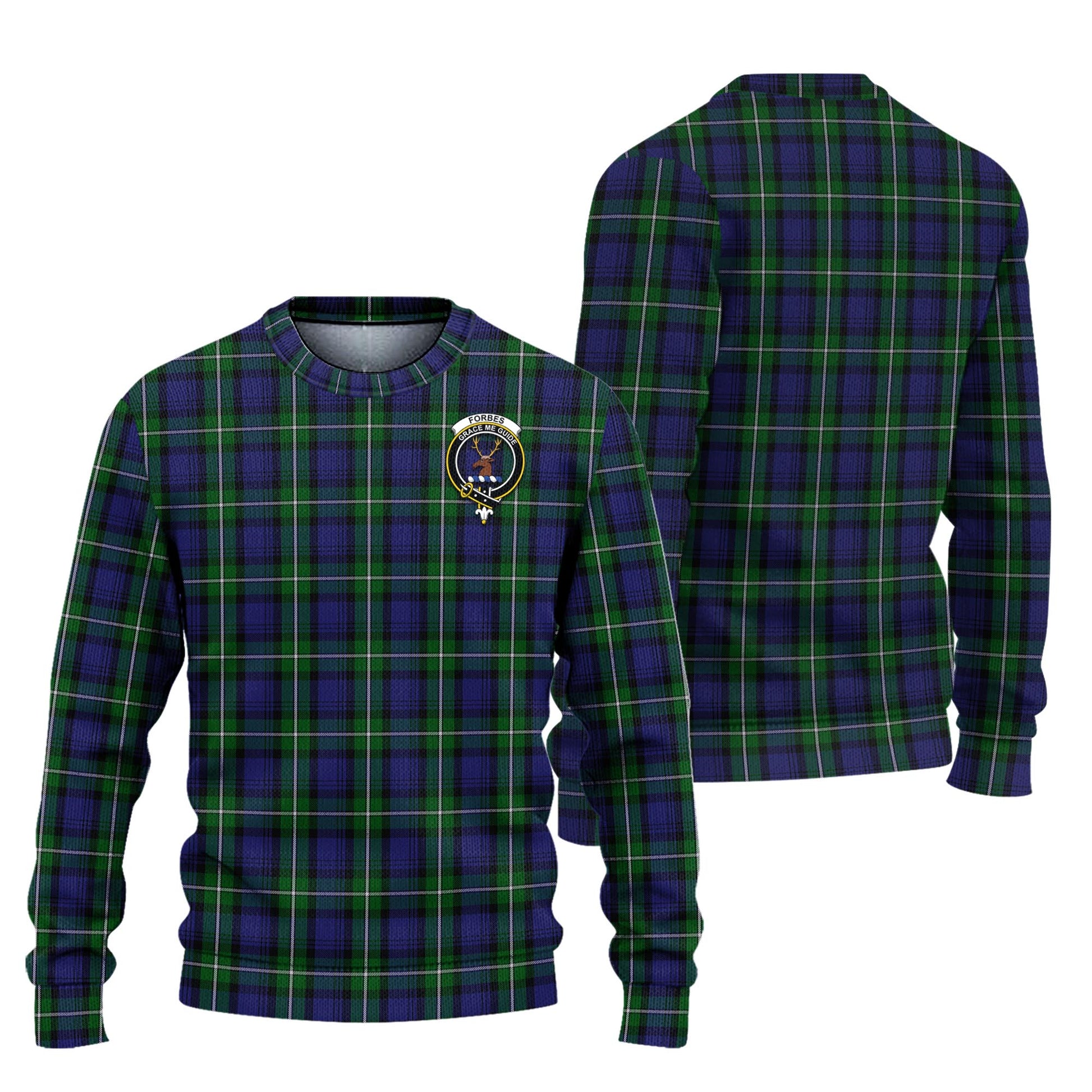 Forbes Tartan Knitted Sweater with Family Crest Unisex - Tartanvibesclothing