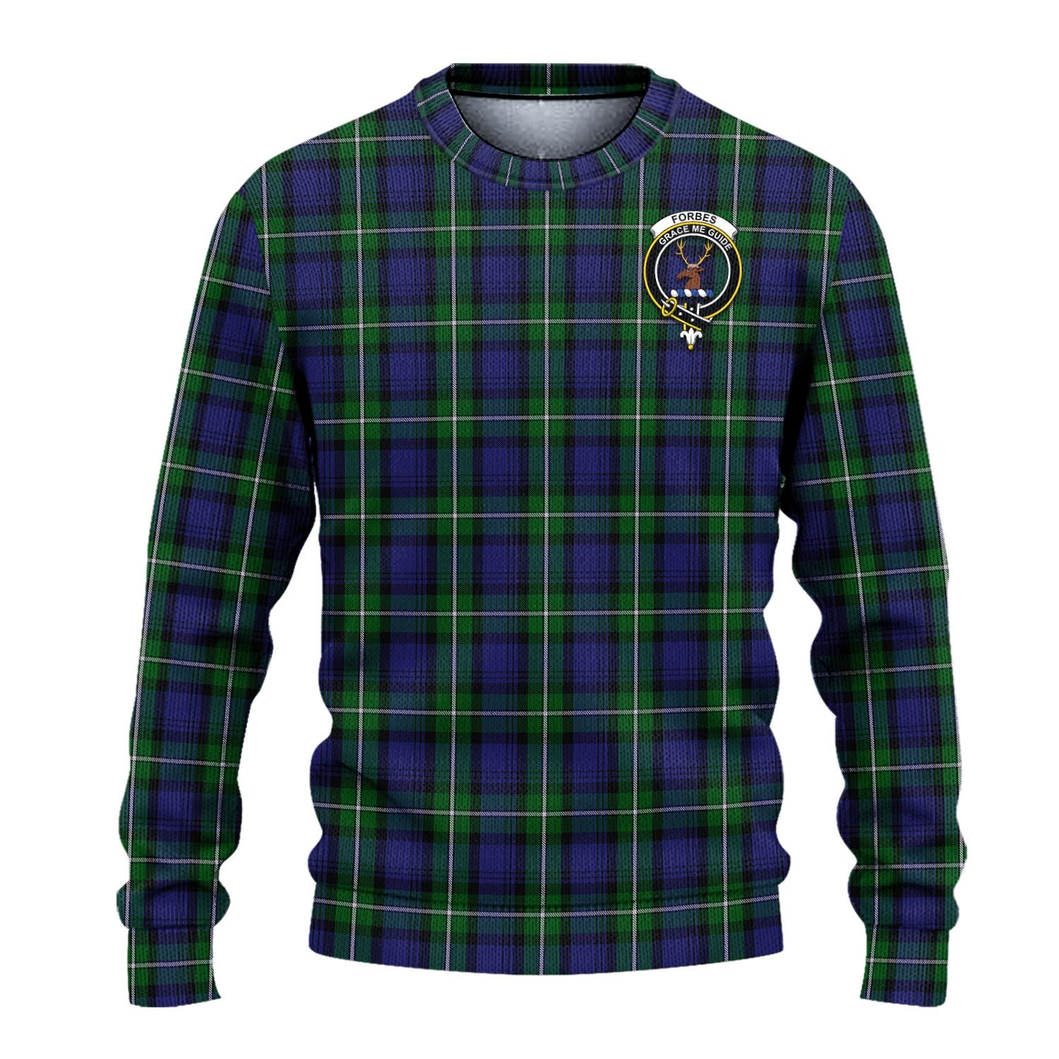 Forbes Tartan Knitted Sweater with Family Crest - Tartanvibesclothing