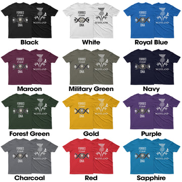 Forbes Family Crest DNA In Me Mens Cotton T Shirt