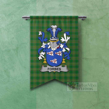 Forbes Irish Clan Tartan Gonfalon, Tartan Banner with Coat of Arms