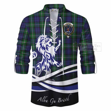 Tartan Vibes Clothing Forbes Tartan Ghillie Kilt Shirt with Alba Gu Brath Regal Lion Emblem