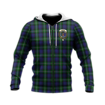 Forbes Tartan Knitted Hoodie with Family Crest