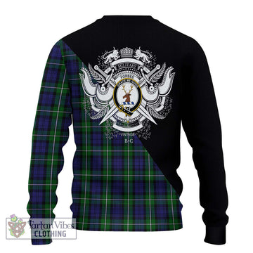 Forbes Tartan Knitted Sweater with Family Crest and Military Logo Style - Tartanvibesclothing Shop