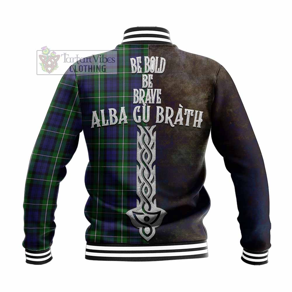 Tartan Vibes Clothing Forbes Tartan Family Crest Baseball Jacket Alba Gu Brath Be Brave Lion Ancient Style