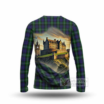 Tartan Vibes Clothing Forbes Tartan Family Crest Long Sleeve T-Shirt with Scottish Ancient Castle Style