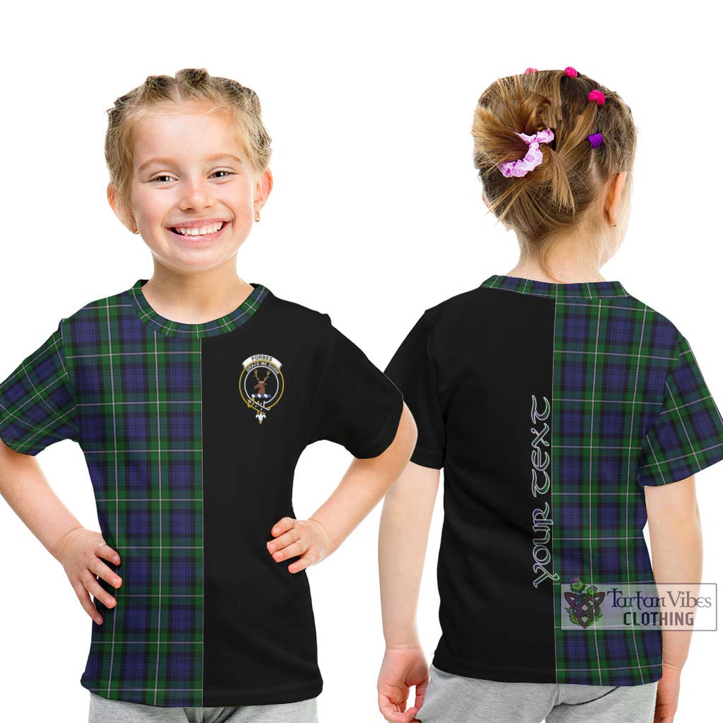 Forbes Tartan Kid T-Shirt with Family Crest and Half Of Me Style - Tartanvibesclothing Shop