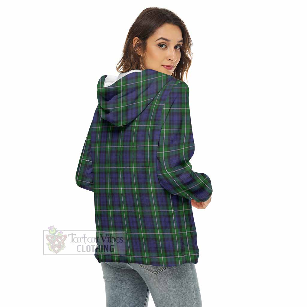 Tartan Vibes Clothing Forbes Tartan Women's Borg  Half Zip Fleece Hoodie