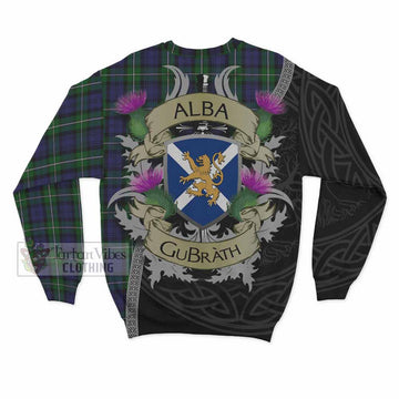 Forbes Tartan Family Crest Sweatshirt Lion Rampant Royal Thistle Shield Celtic Inspired