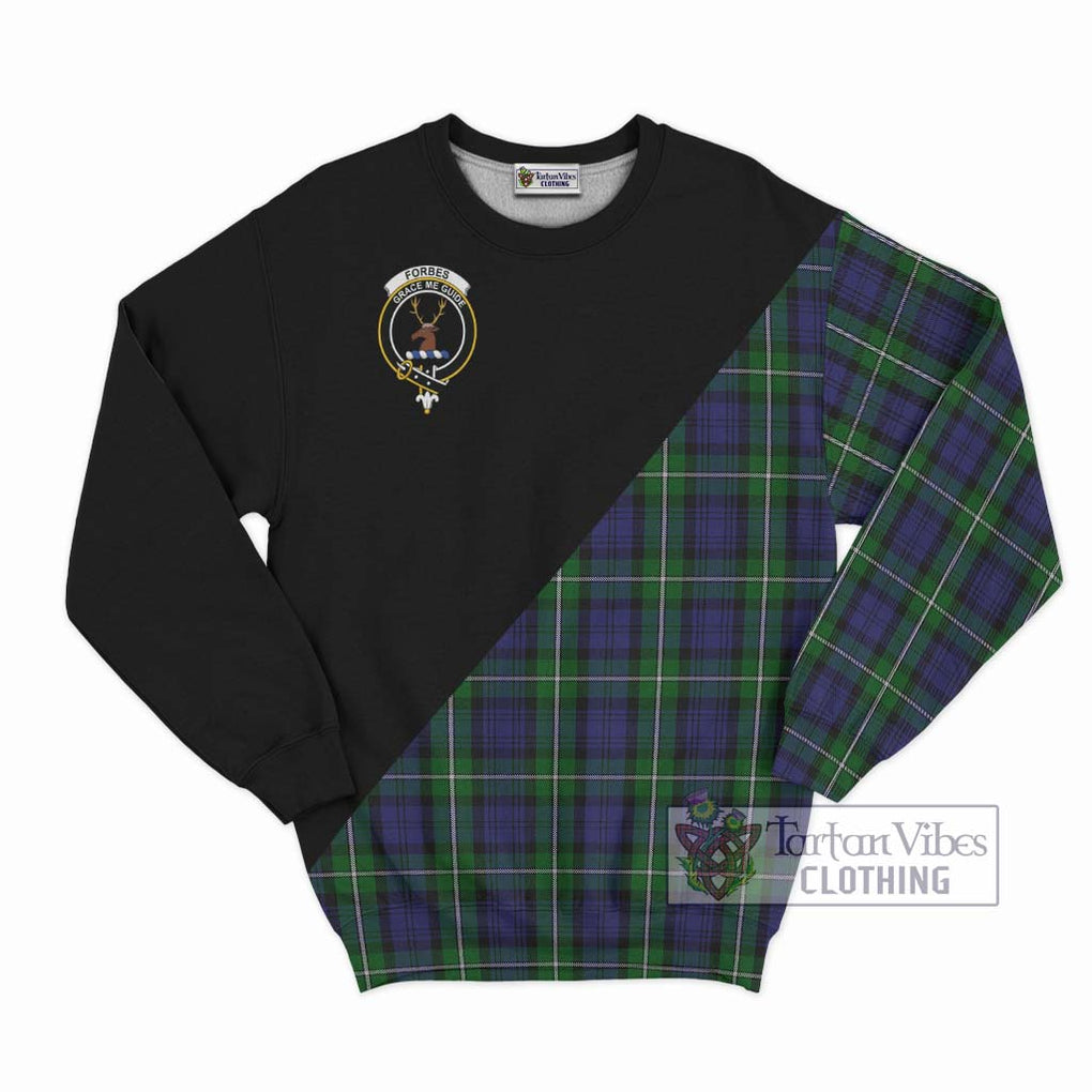 Forbes Tartan Sweatshirt with Family Crest and Military Logo Style - Tartanvibesclothing Shop