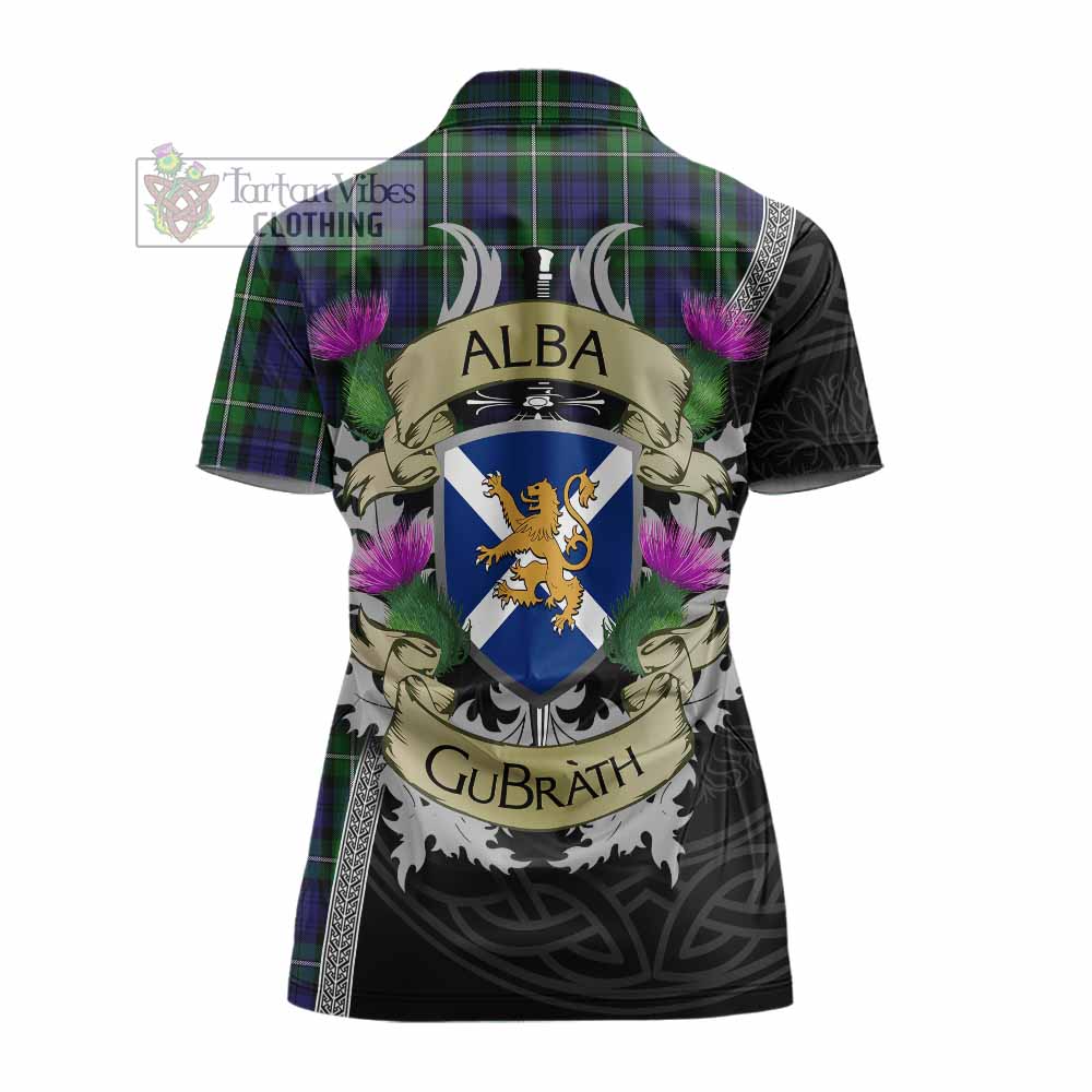 Tartan Vibes Clothing Forbes Tartan Family Crest Women's Polo Shirt Lion Rampant Royal Thistle Shield Celtic Inspired