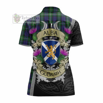 Tartan Vibes Clothing Forbes Tartan Family Crest Women's Polo Shirt Lion Rampant Royal Thistle Shield Celtic Inspired