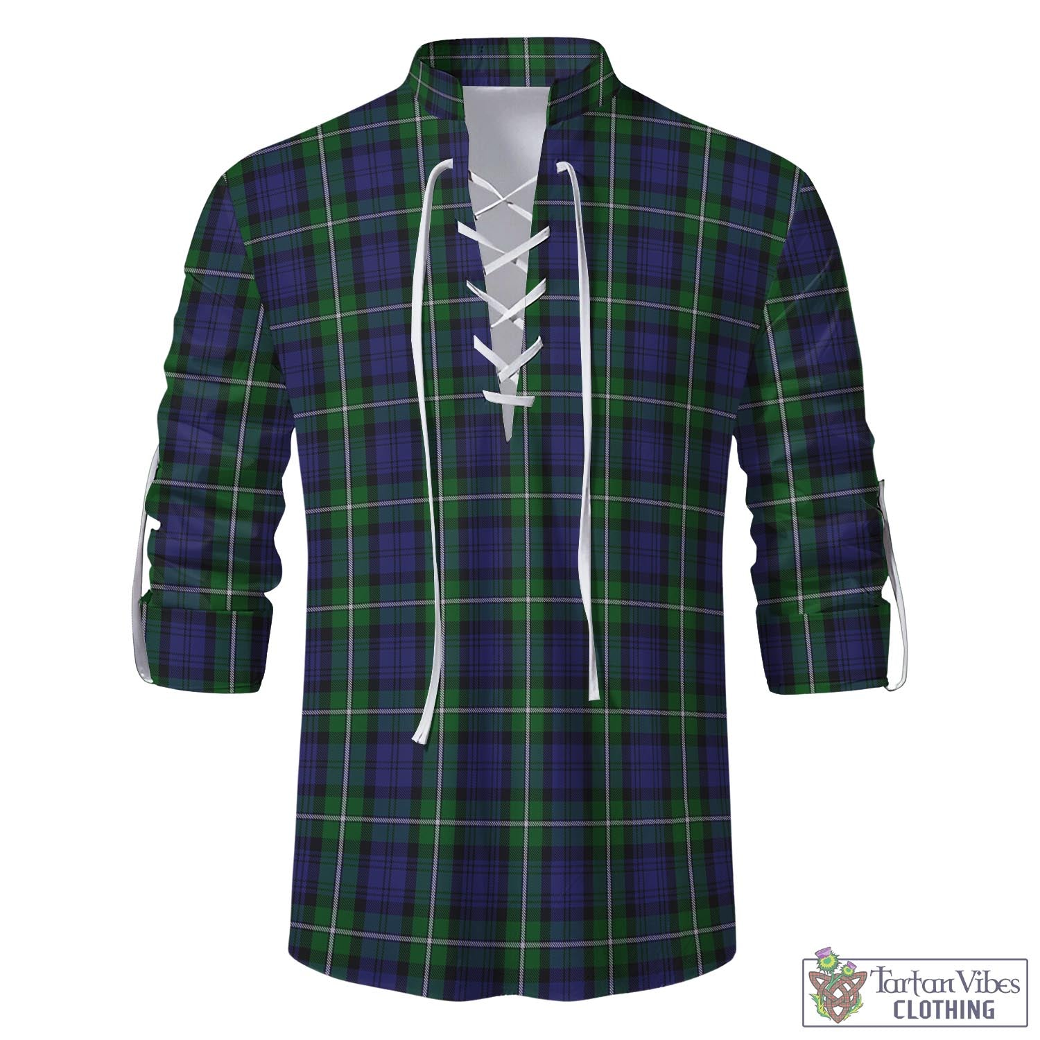 Tartan Vibes Clothing Forbes Tartan Men's Scottish Traditional Jacobite Ghillie Kilt Shirt
