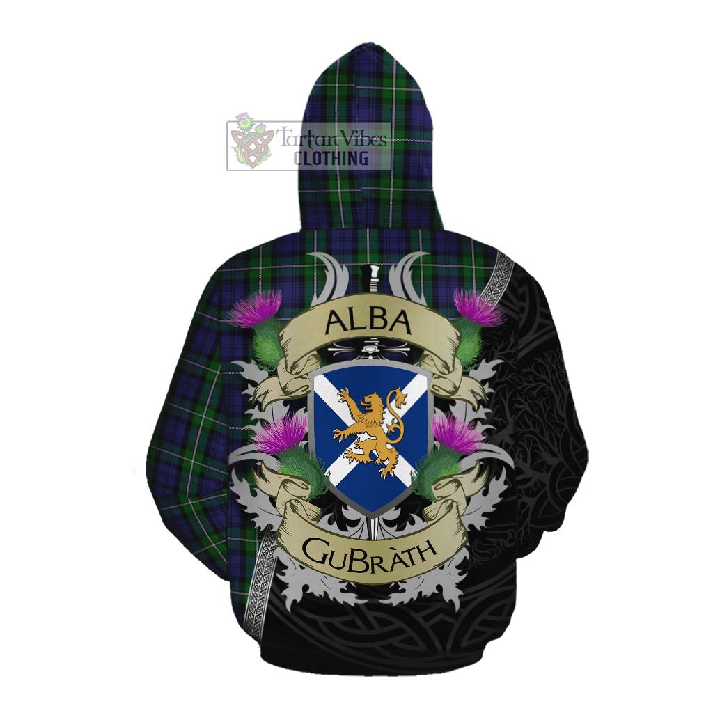 Tartan Vibes Clothing Forbes Tartan Family Crest Cotton Hoodie Lion Rampant Royal Thistle Shield Celtic Inspired