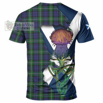 Tartan Vibes Clothing Forbes Tartan Family Crest T-Shirt Scottish Thistle Celtic Inspired