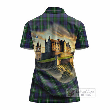Tartan Vibes Clothing Forbes Tartan Family Crest Women's Polo Shirt with Scottish Ancient Castle Stype