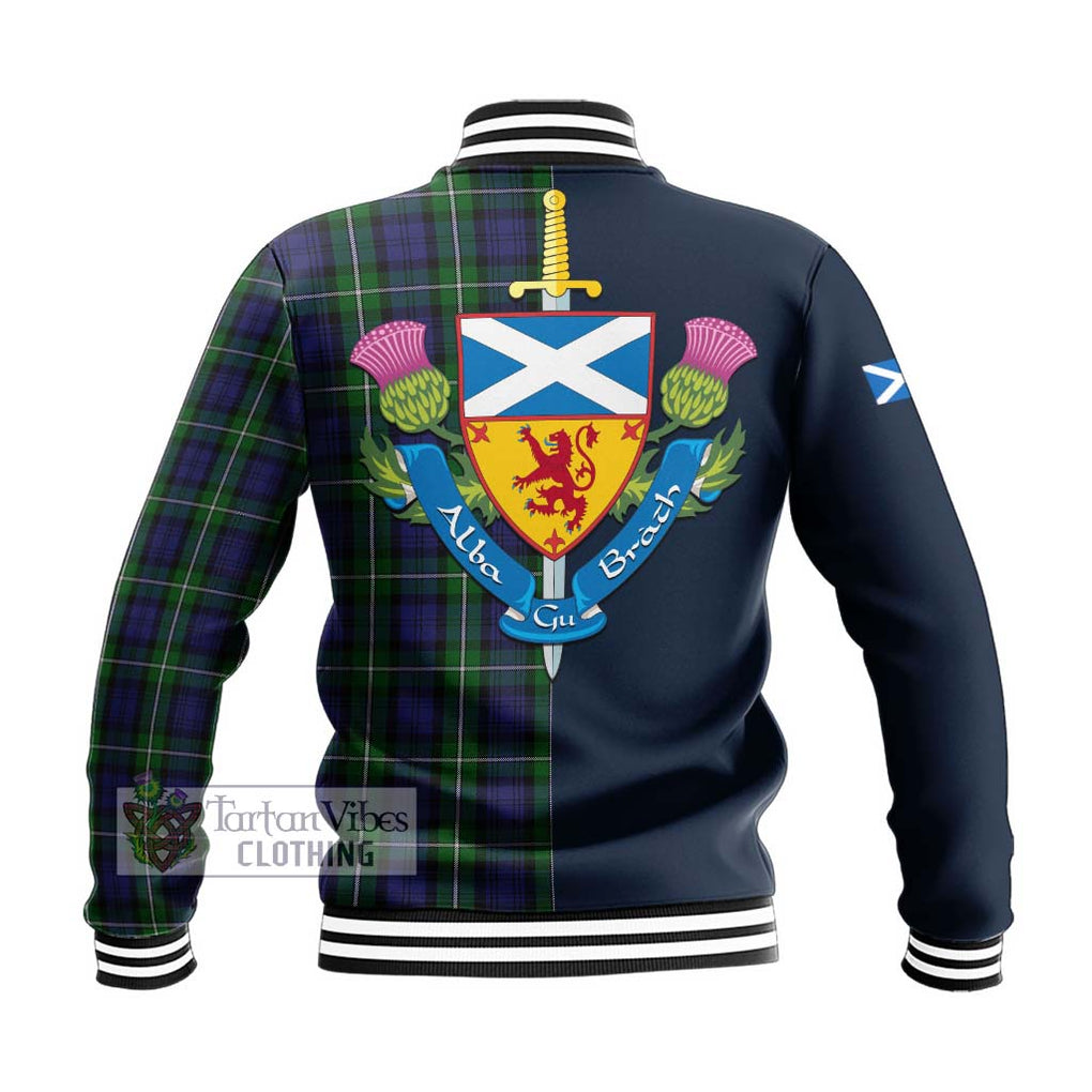 Tartan Vibes Clothing Forbes Tartan Baseball Jacket with Scottish Lion Royal Arm Half Style
