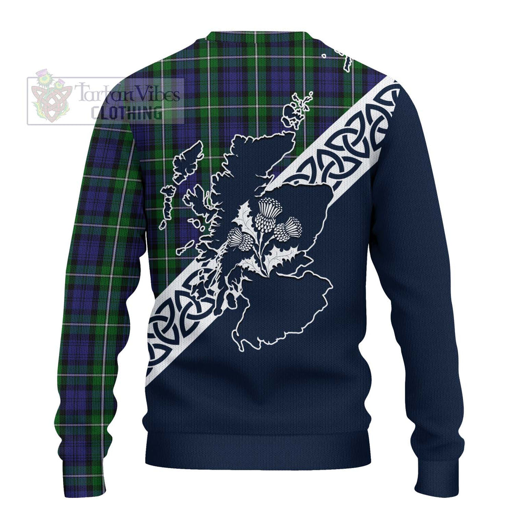 Tartan Vibes Clothing Forbes Tartan Knitted Sweater Featuring Thistle and Scotland Map