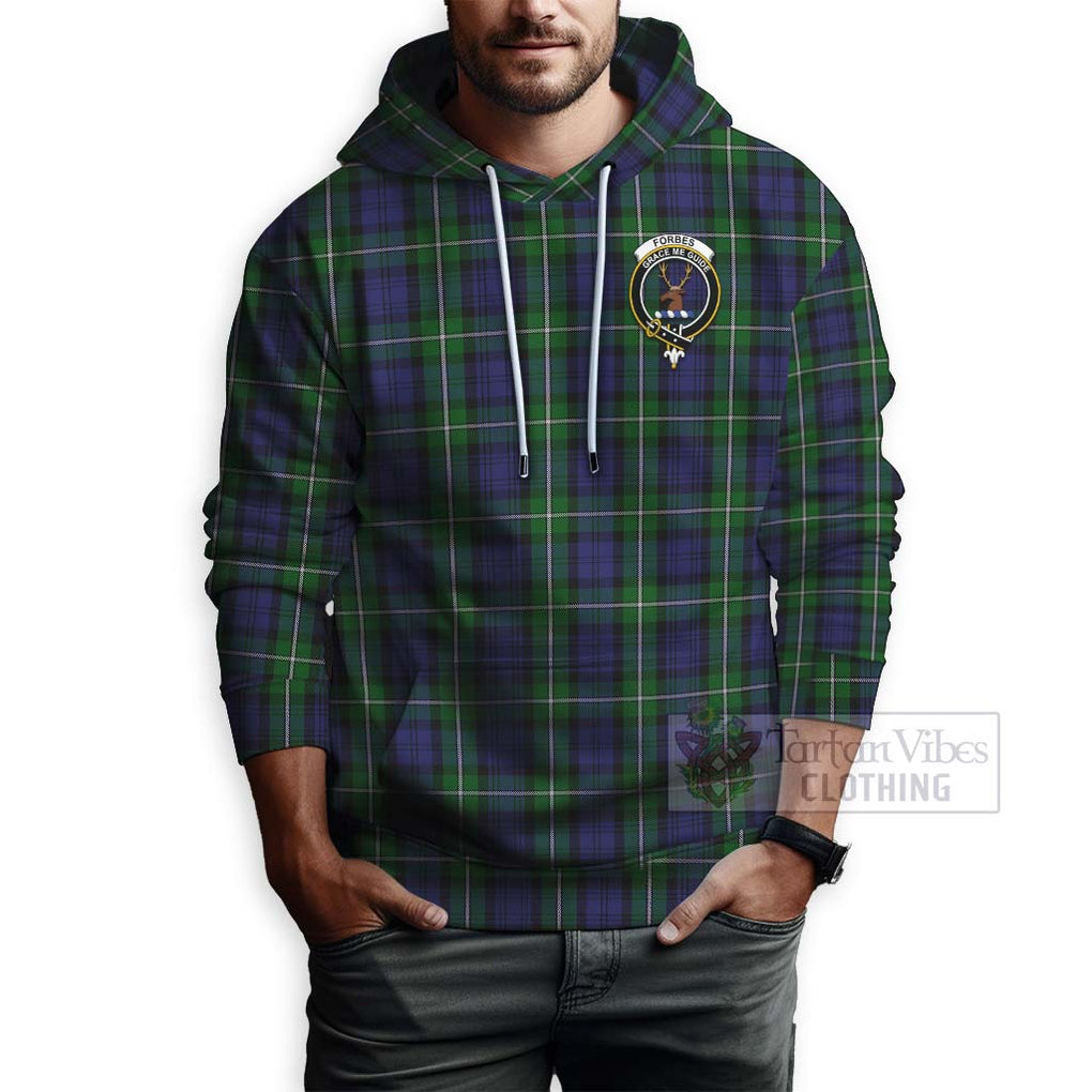 Tartan Vibes Clothing Forbes Tartan Hoodie with Family Crest and Bearded Skull Holding Bottles of Whiskey