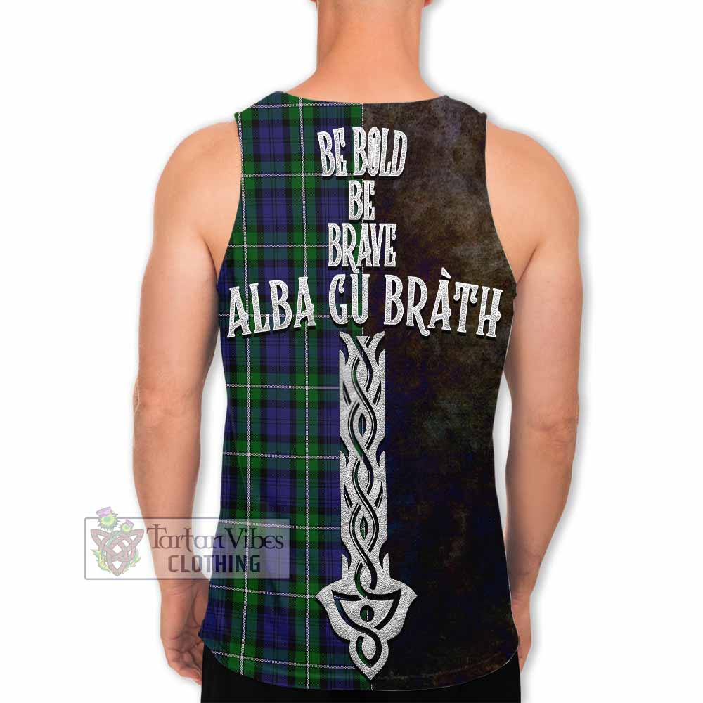 Tartan Vibes Clothing Forbes Tartan Family Crest Men's Tank Top Alba Gu Brath Be Brave Lion Ancient Style