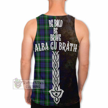 Tartan Vibes Clothing Forbes Tartan Family Crest Men's Tank Top Alba Gu Brath Be Brave Lion Ancient Style