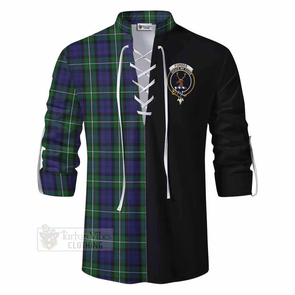 Tartan Vibes Clothing Forbes Tartan Ghillie Kilt Shirt with Family Crest and Half Of Me Style